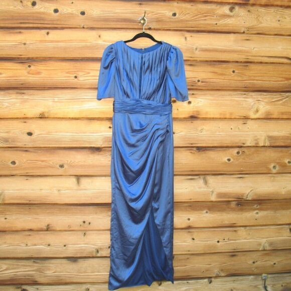 Mac Duggal 27014 PUFF SLEEVE PLEATED BODICE DRAPED GOWN 8 Runs Small - Picture 8 of 16